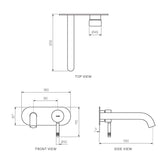 Parisi Tondo II Wall Mixer with 190mm Spout on Elliptical Plate | Brushed Brass